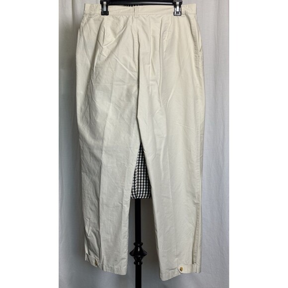 Lauren Ralph Lauren Utility Pants Women 12 Khaki Ripstop Adjustable Snap Ankle - Picture 2 of 7